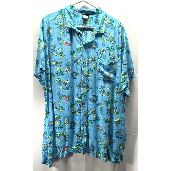 Tom & Jerry Hawaiian Aloha Mens Shirt Rayon Size XL - Picture 1 of 7